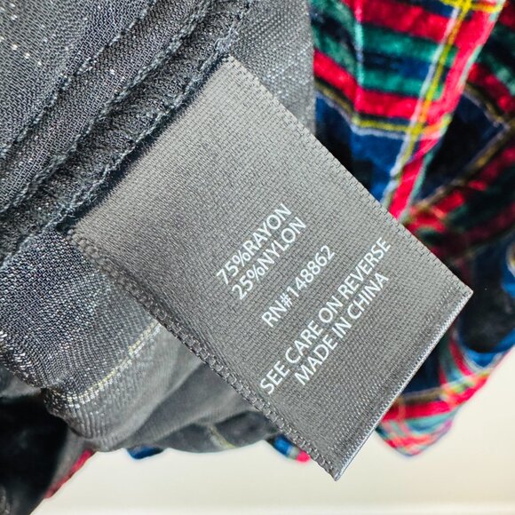 Torrid Plaid Velvet camisole tank top size 1 (XL/1X) goth punk NWT - Picture 7 of 8